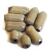 Handmade Ceramic Pottery Beads Oblong Tube Tubular Yellow Mustard Amber Ochre Camel Brown Stoneware Set of 8