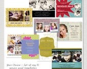 Your Choice - Set of Any 10 5x7 Postcard Senior Card PSD Template Designs