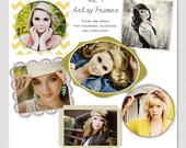 Artsy Frames Vol 1 - Swirls Set of 6 Photo Frames PSD Template Design