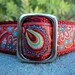 Peacock Paisley Dog Collar - 1" Adjustable - Custom, Small, Medium or Large Sizes img