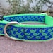 1"or 3/4" Dog CollarAdj. Quick Release - Green Whale Pod- Sm, Med or Lge (Or as a Martingale)Or in 3/4" & 1.5" listings(Choose webbing color img