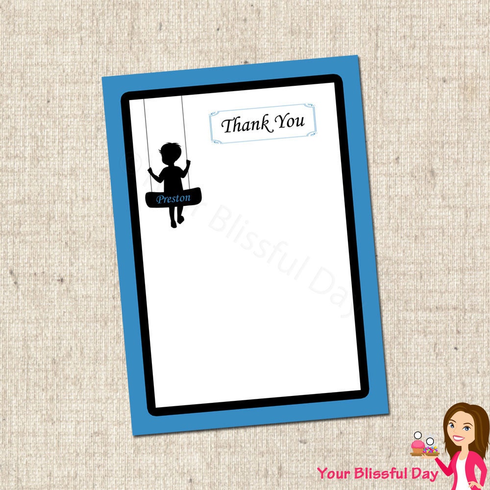 PRINTABLE Boy Silhouette Thank You Cards (Personalized) Il_170x135