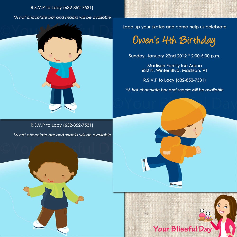 PRINTABLE Boy Ice Skating Party Invitations Il_170x135