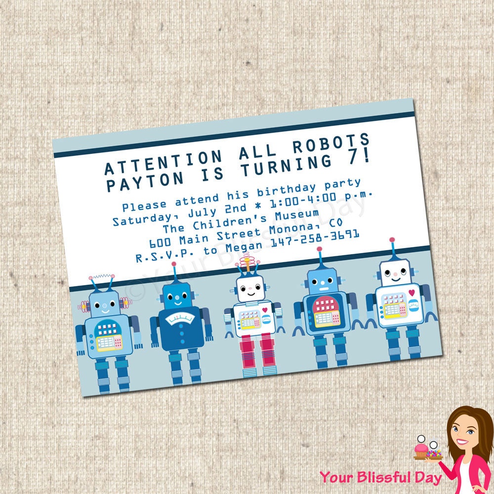 PRINTABLE Robot Party Invitations Il_170x135