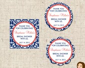 PRINTABLE Blue Damask Bridal Shower Favor Tags (Personalized) Il_170x135
