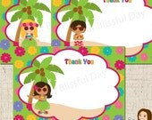 PRINTABLE Luau Thank You Cards (Character of your choice) Il_170x135