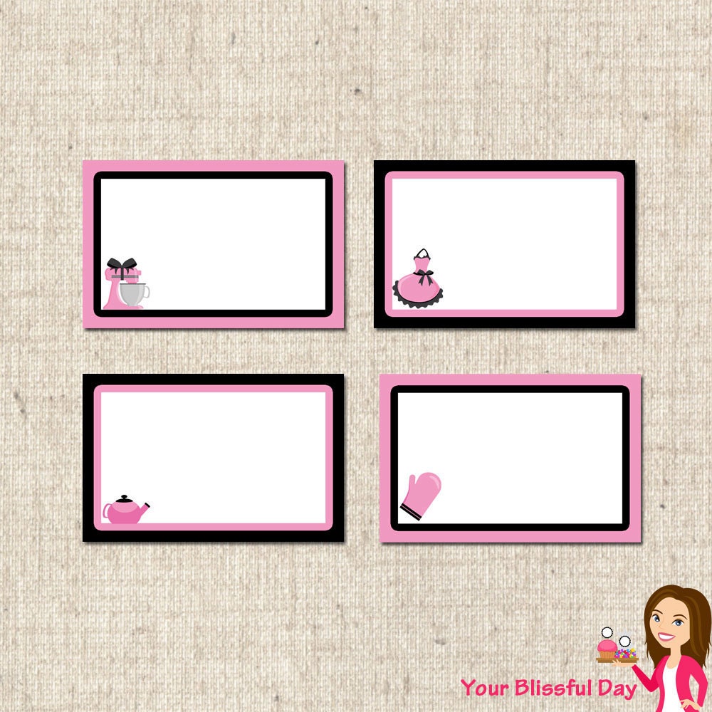 PRINTABLE Kitchen Bridal Shower Label Tents Il_570xn