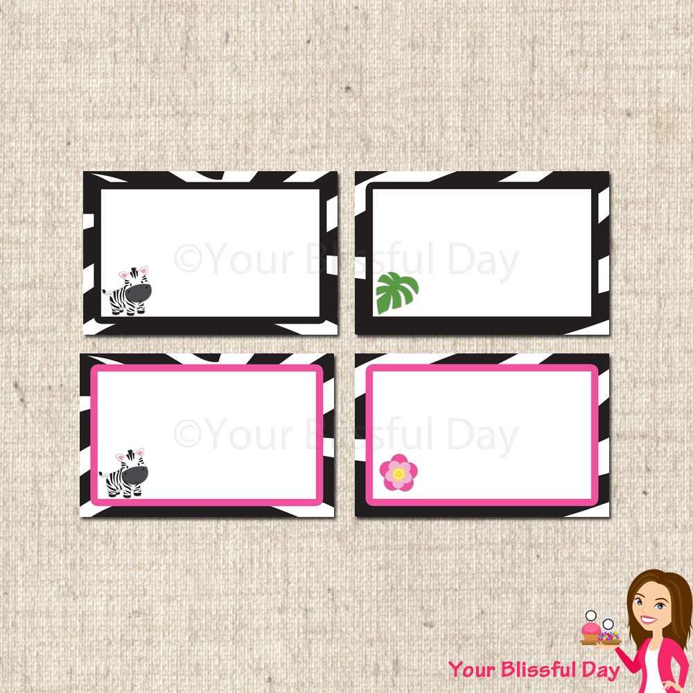 PRINTABLE Zebra Label Tents (Boy or Girl) Il_570xn