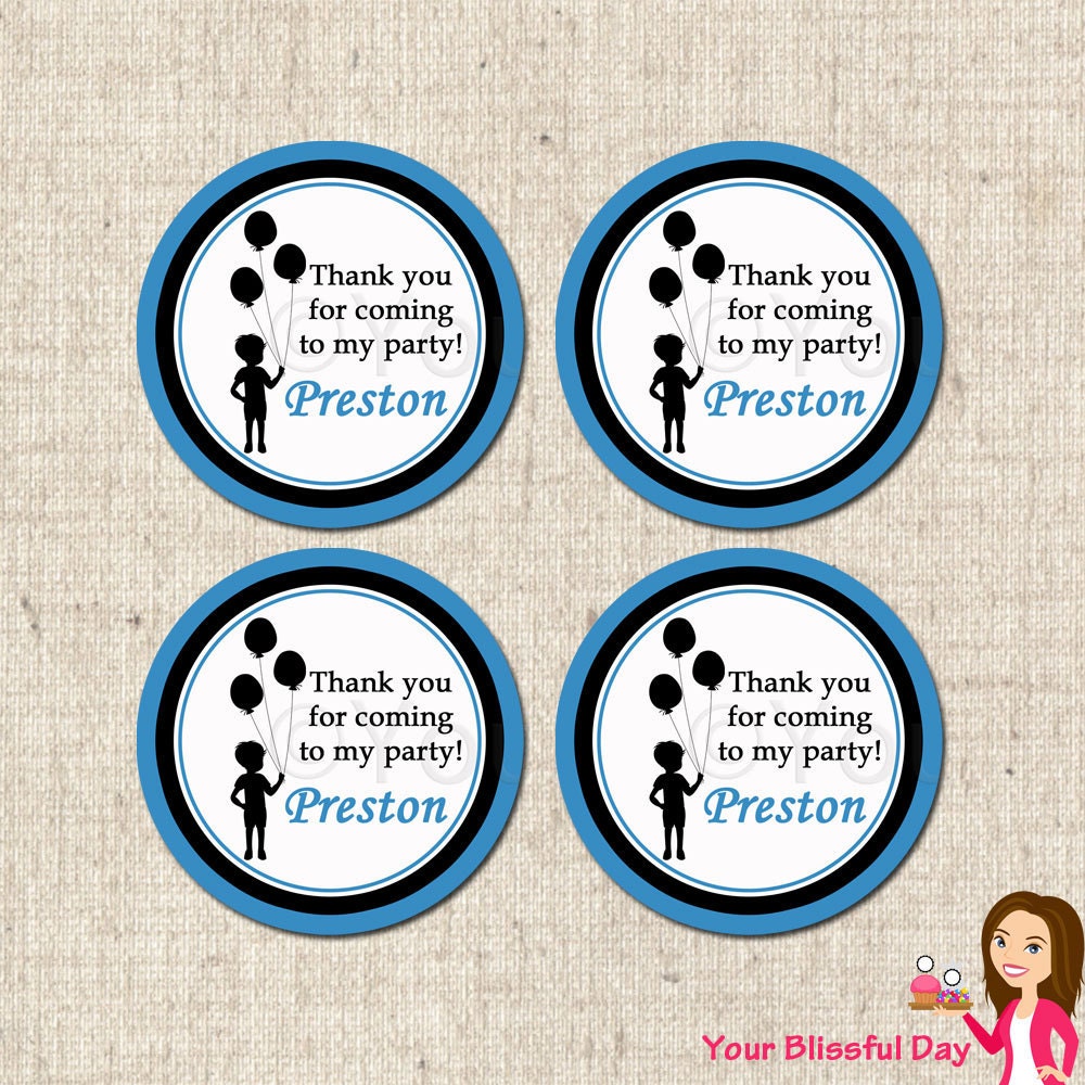 PRINTABLE Boy Silhouette Favor Tags (Personalized) Il_570xn