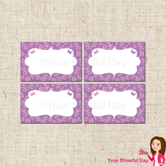PRINTABLE Enchanted Butterfly Party Label Tents Il_570xn