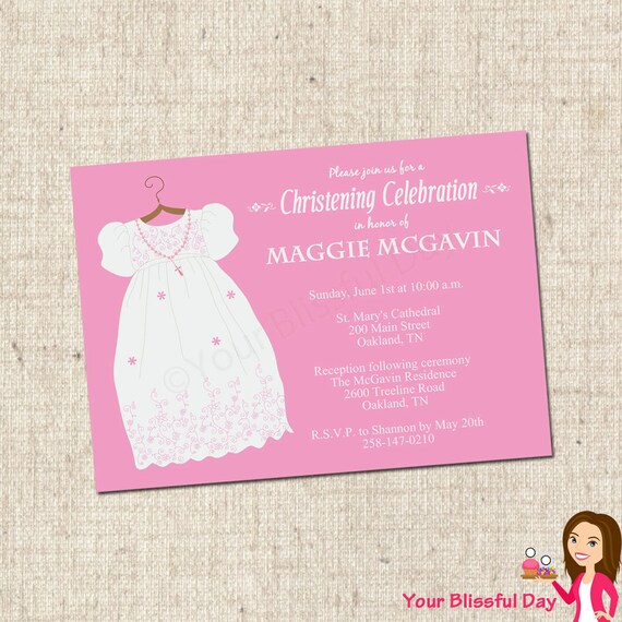 PRINTABLE Baby Girl Christening/Baptism Party Invitations Il_570xn