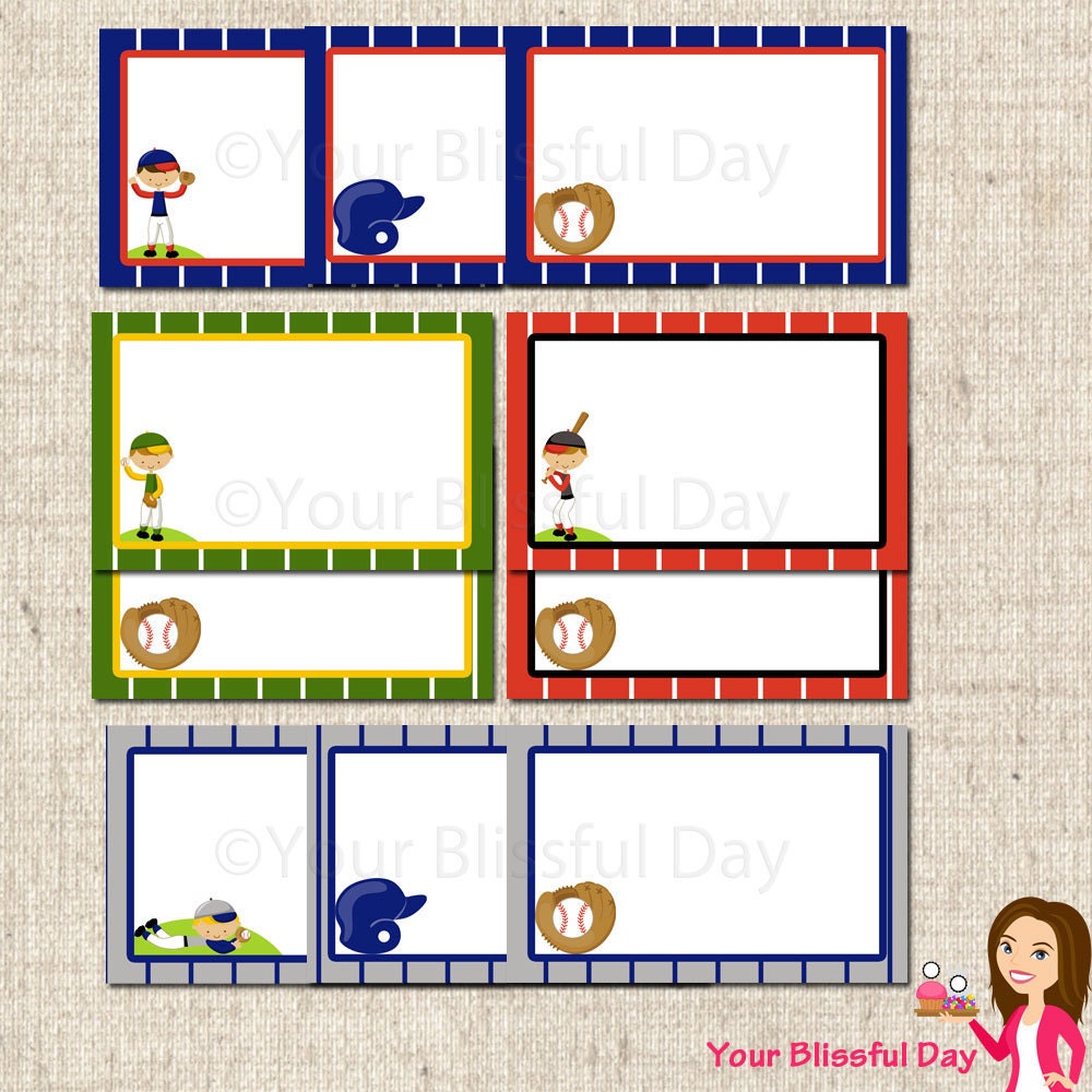 PRINTABLE Boy Baseball Party Label Tents Il_570xn