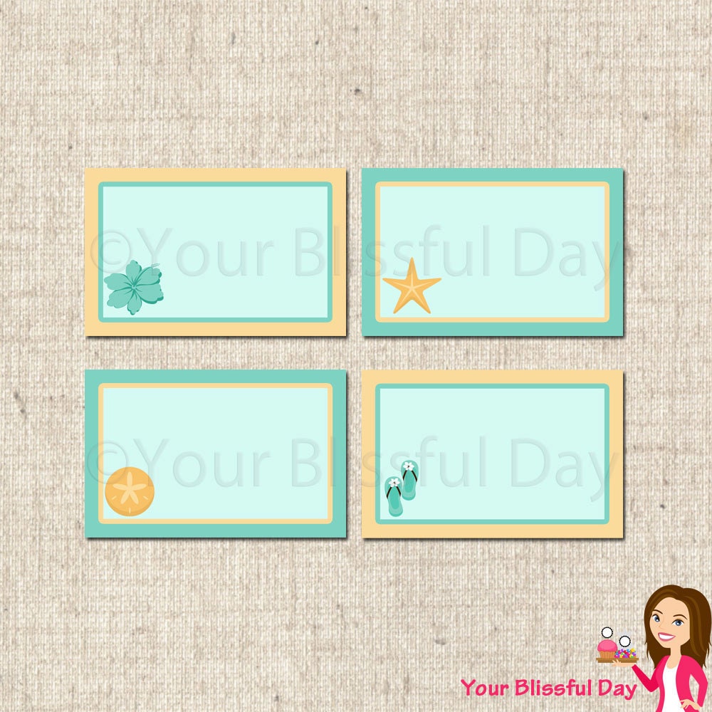 PRINTABLE Beach Couples Wedding Shower Label Tents Il_570xn