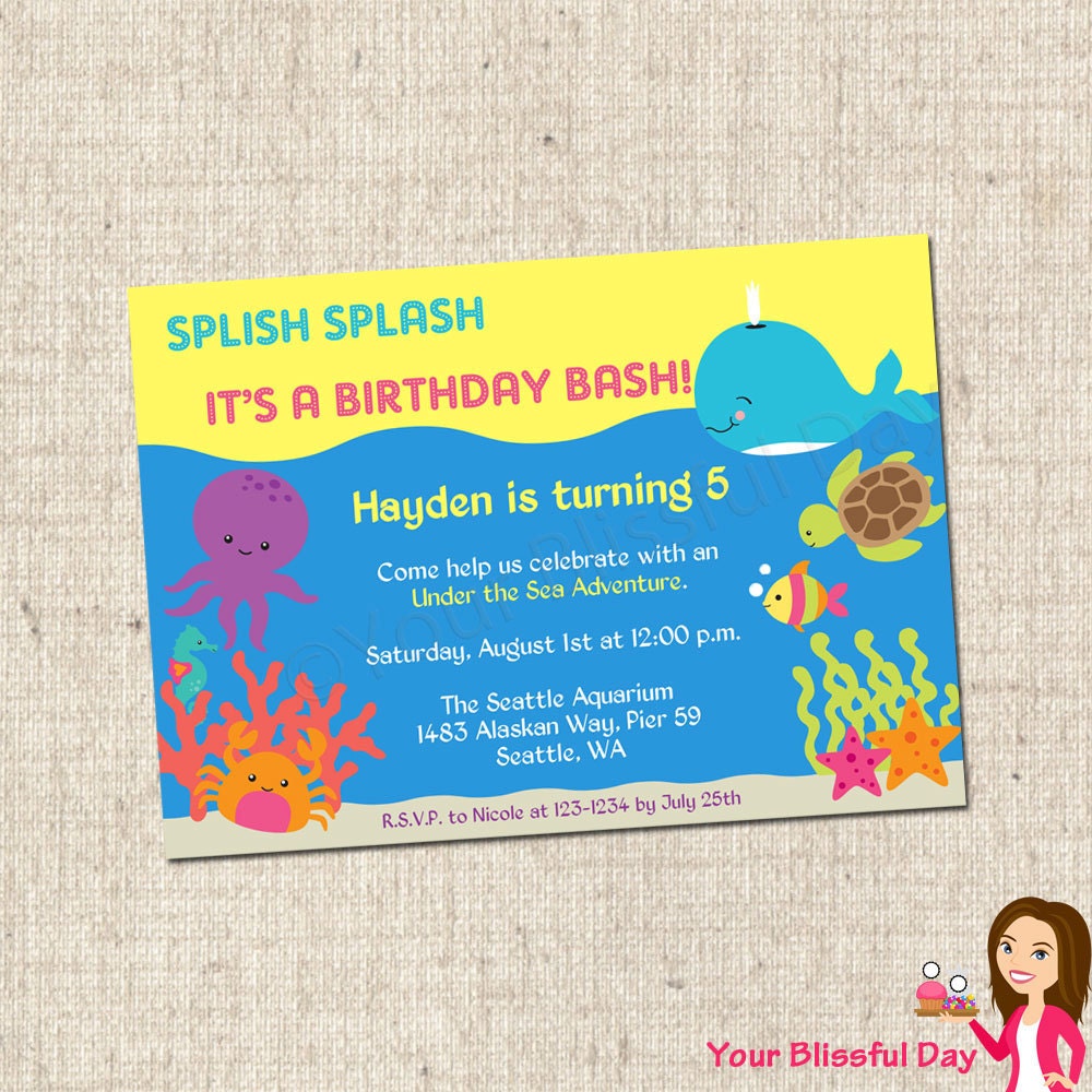 PRINTABLE Under the Sea Party Invitation Il_570xn