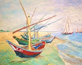 Artist study of Boats At Saintes Maries by Vincent Van Gogh