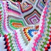 Multicolored Retro-modern Crocheted Granny Square Confetti Afghan