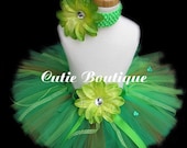 Green Shamrock St Patrick's Day Tutu Headband Set----- All Sizes 6 9 12 18 24 Months 2T 3T 4T 5T----Birthday, Photo, Holidays, Dress Up
