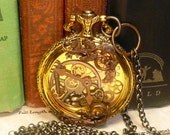 Steampunk Victorian Rail Chief pocket watch pendant PW037