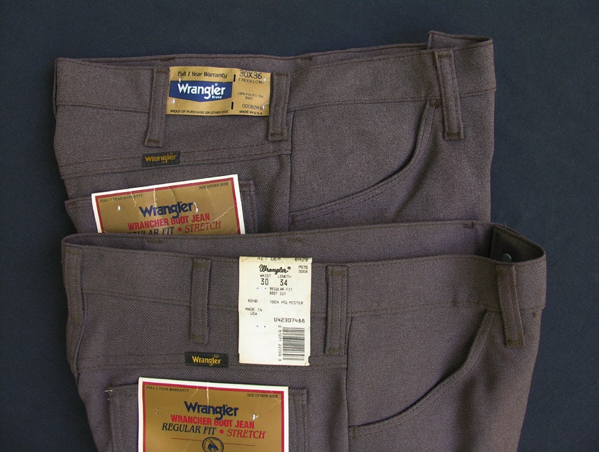 SALE: Heather Brown - NOS Wrangler Wrancher Regular Fit Boot Cut Stretch Dress Jeans 30x34