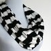 Infinity Scarf in Black and White Stripes Jersey, Loop Scarf, Eternity Scarf, Circle Scarf