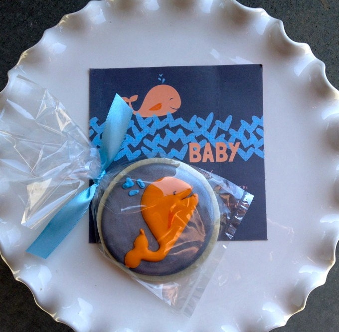Cheerful Whale Baby Shower Sugar Cookies