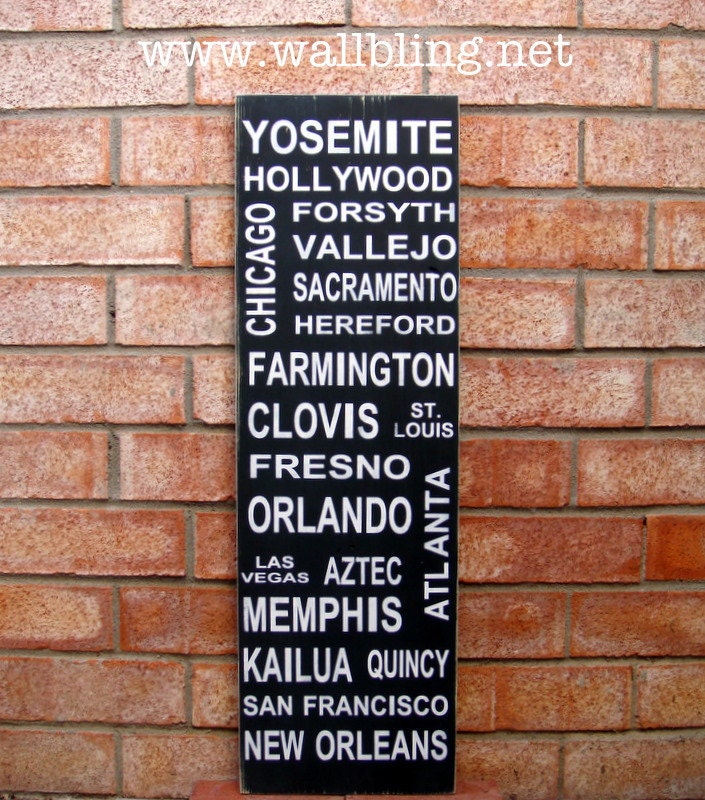 A Few of My Favorite Things - CREATE YOUR OWN Bus Roll Wood Sign (12x36)