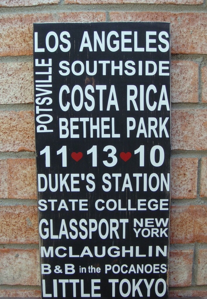 Going Down Memory Lane - CREATE YOUR OWN Wedding, Anniversary Subway Sign (Black)