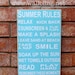 Summer Rules Subway Word Art  (Sky Blue)- Wood Sign
