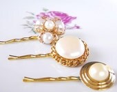 Wedding hair accessories, bridal hair, gold and pearl,