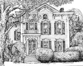 Pen and Ink House Drawing-Original Custom Portrait of Your Home