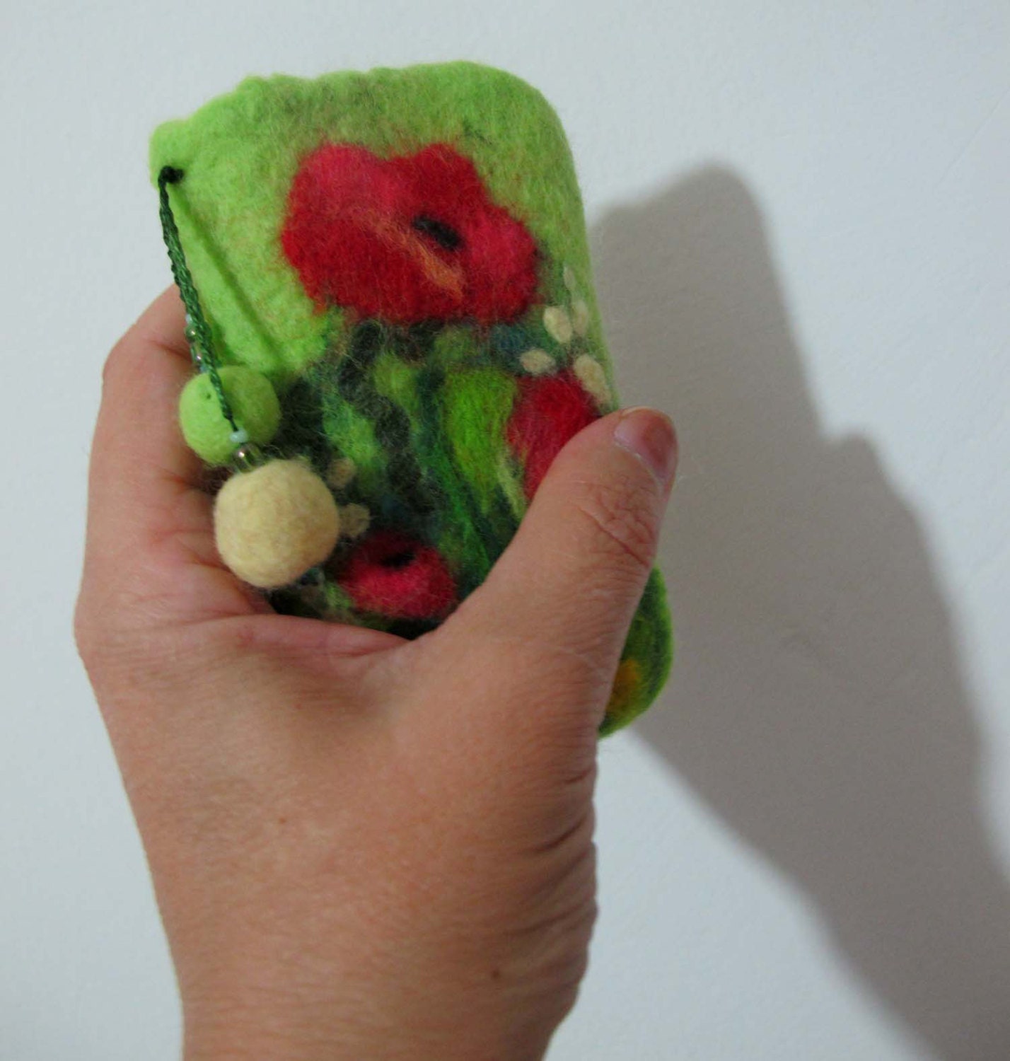 Felted case for cell phone