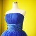 Electric blue bridesmaid dress tulle bandeau romantic retro 50s Cocktail Prom dress Custom Made to Your Size
