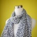 Cheetah print scarf animal print scarf long scarf chiffon white cheetah print scarf rockabilly chic