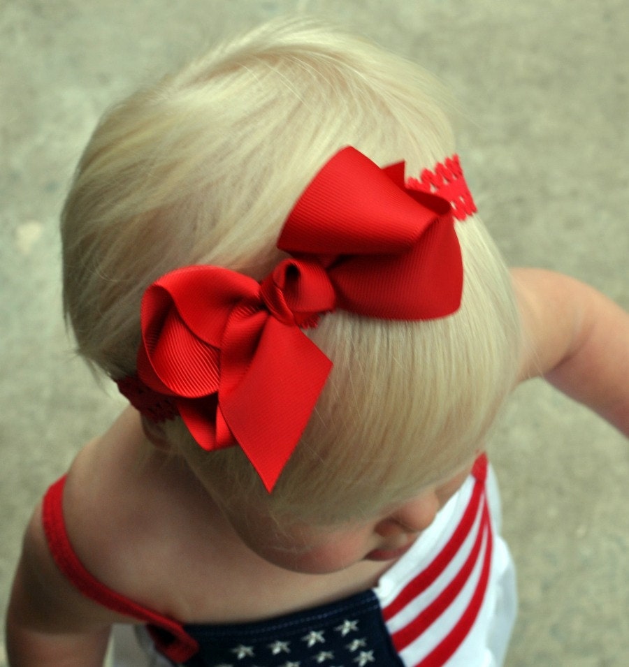 Red Baby Headband, Red Bow Headband, Red Infant Headband, Red Lace Headband, Lace Headbands