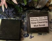Deep Cleansing Mud Scrub Exfoliating Bar Soap with Activated Charcoal -Hand Soap- Detox-  Natural - Organic- Vegan - Unscented - 4 - 4.5oz