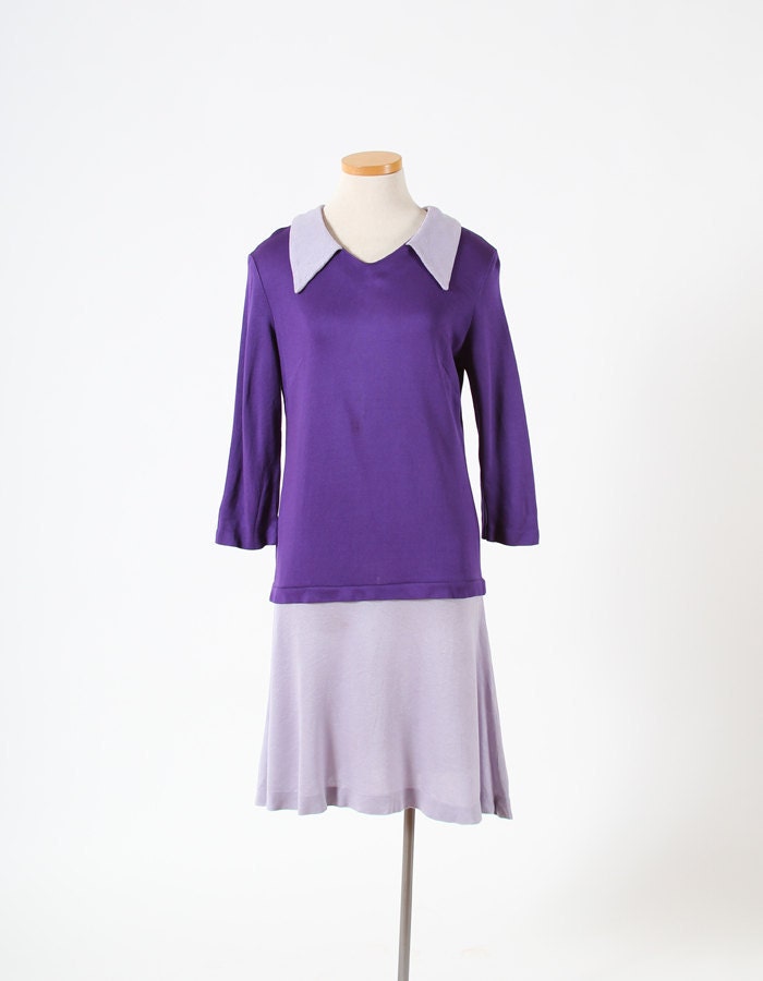 Purple Color Block Scooter Dress - size medium