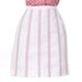 White waffle-knit mini skirt with pink and blue striped - size xs / small