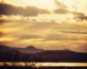 Gothic water and mountain scape Fine Art Metallic photo Print 8x12