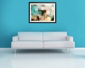 Pastel bokeh blue ferris wheel metallic fine art photo 8x12