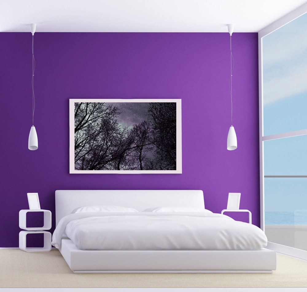 Purple trees photograph Gothic Sky 8x12 Metallic Fine Art  Photo Print