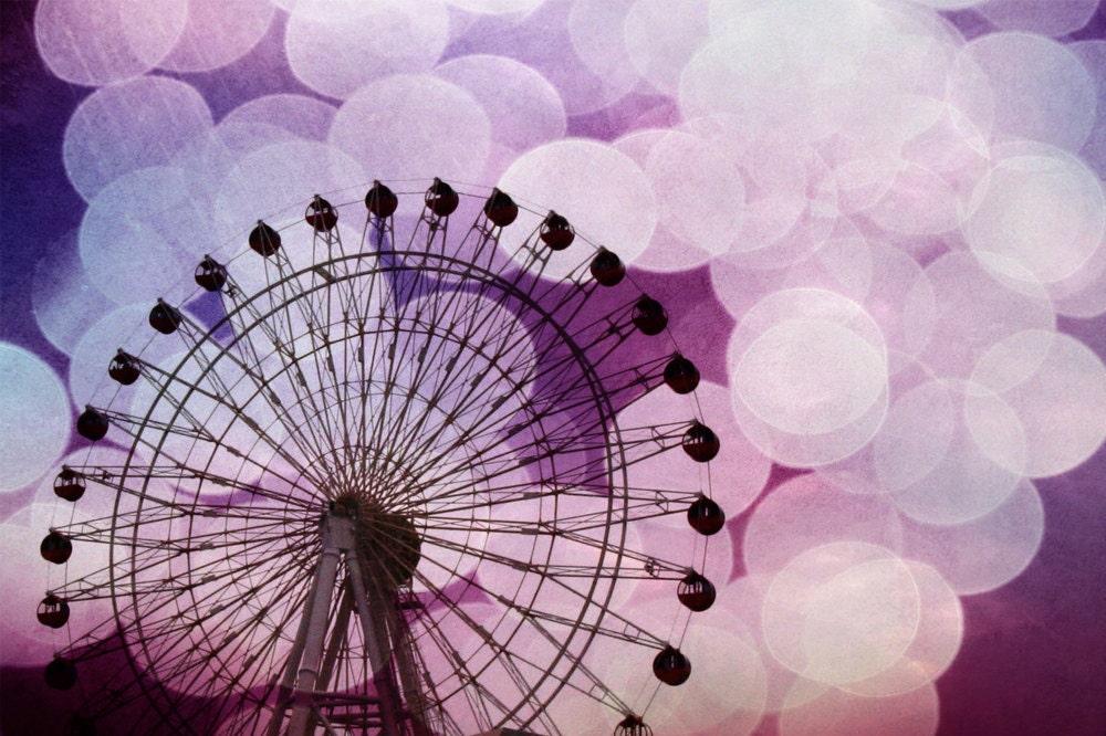 Purple ferris wheel metallic fine art photo 8x12 - SylviaCPhotography