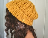 Chunky Slouch Hat - Crocheted- A Soft Loose Fit Hat-Plus FREE chunky fingerless gloves