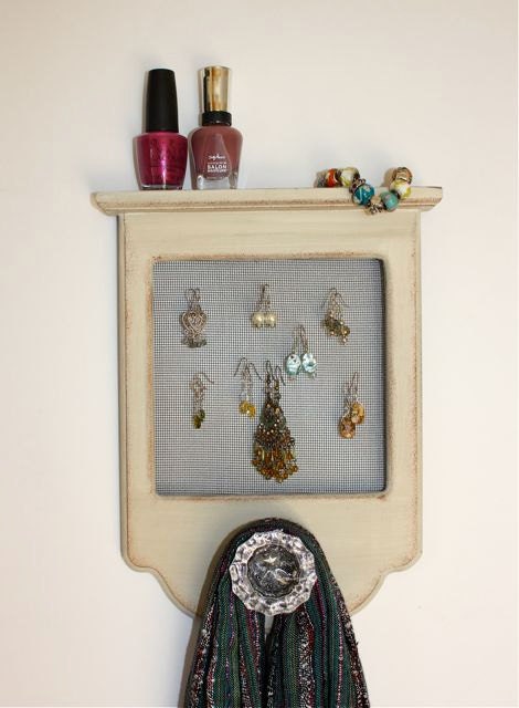 SALE-Jewelry Frame Organizer  Large Glass Knob.