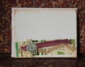 Fabric collage mixed-media all occasion blank greeting card