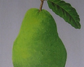 Set of 4, Hand Painted Greeting Cards, Pear