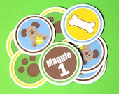 Playful Puppy - Party Stickers, set of 12 (four styles)