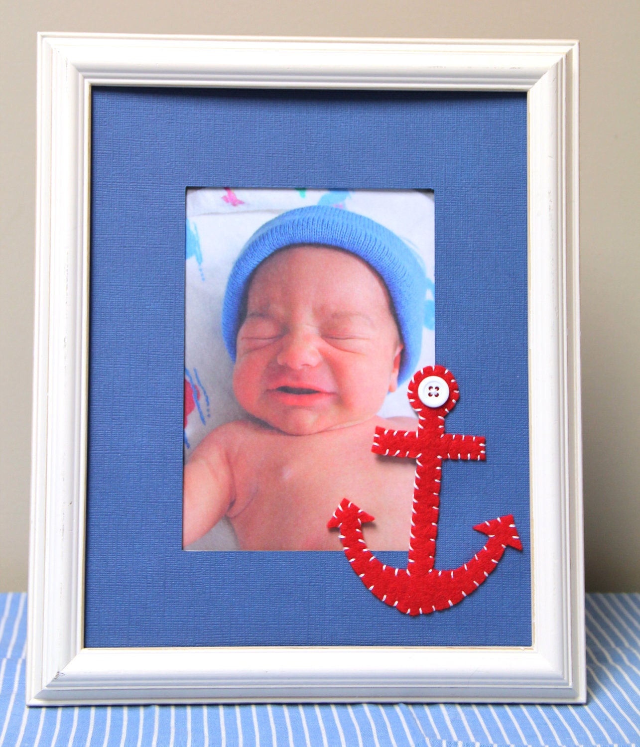 Nautical anchor picture mat - table centerpiece (for 8x10 frames) Il_570xn