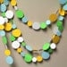 Green, light blue, yellow & white paper circle garland (15 feet) - READY TO SHIP