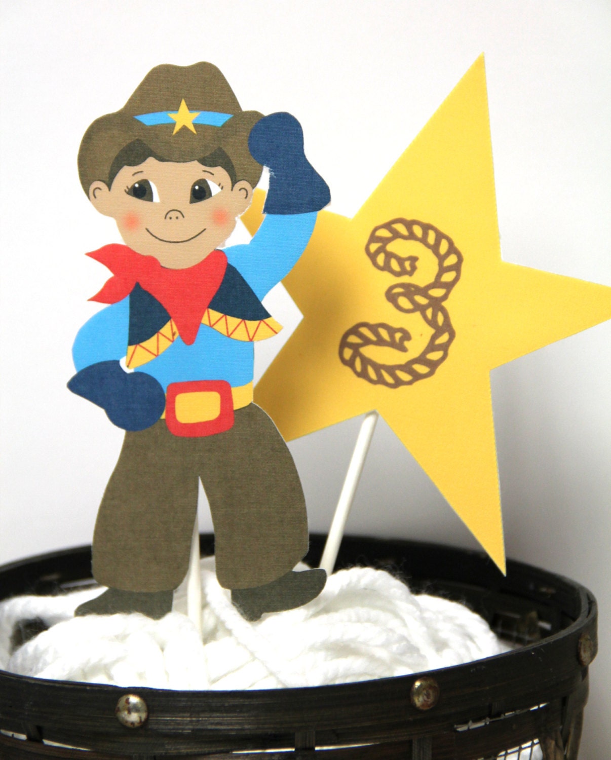 Vintage Cowboy Cutie - Cake Topper or Specialty Table Centerpiece