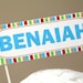 Personalized Cake Topper - striped banner